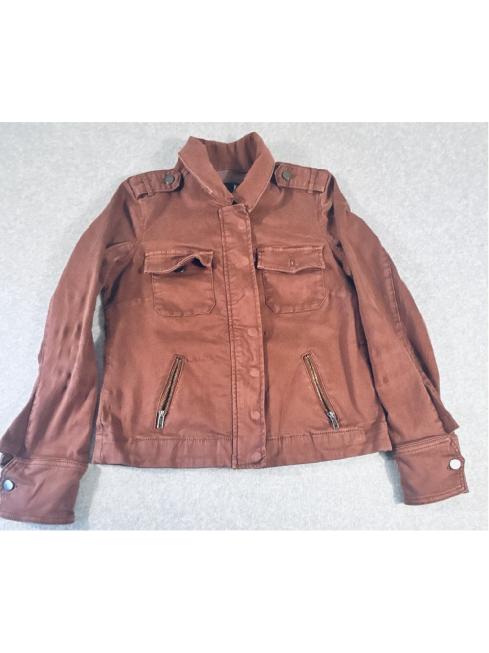 KUT From The Kloth Womens Medium Utility Jacket‎ Rust Brown Military